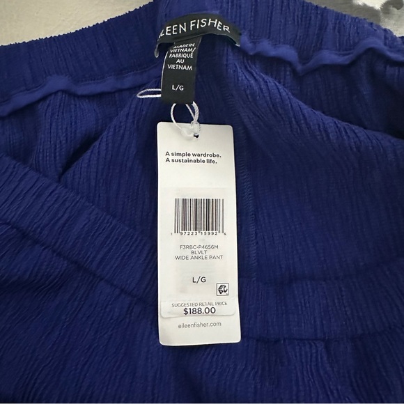 NWT Eileen Fisher Woven Plissé Wide-Leg Pant - Picture 6 of 7